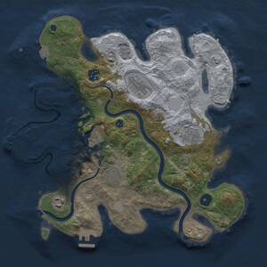 Thumbnail Rust Map: Procedural Map, Size: 3350, Seed: 32398112, 13 Monuments