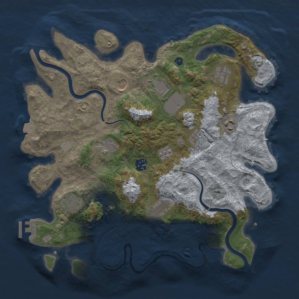Rust Map: Procedural Map, Size: 3650, Seed: 32874894, 15 Monuments