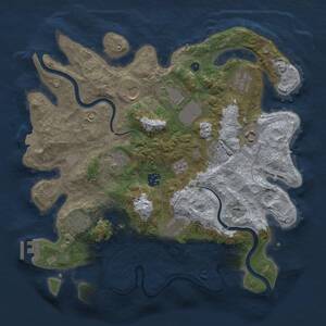 Thumbnail Rust Map: Procedural Map, Size: 3650, Seed: 32874894, 15 Monuments