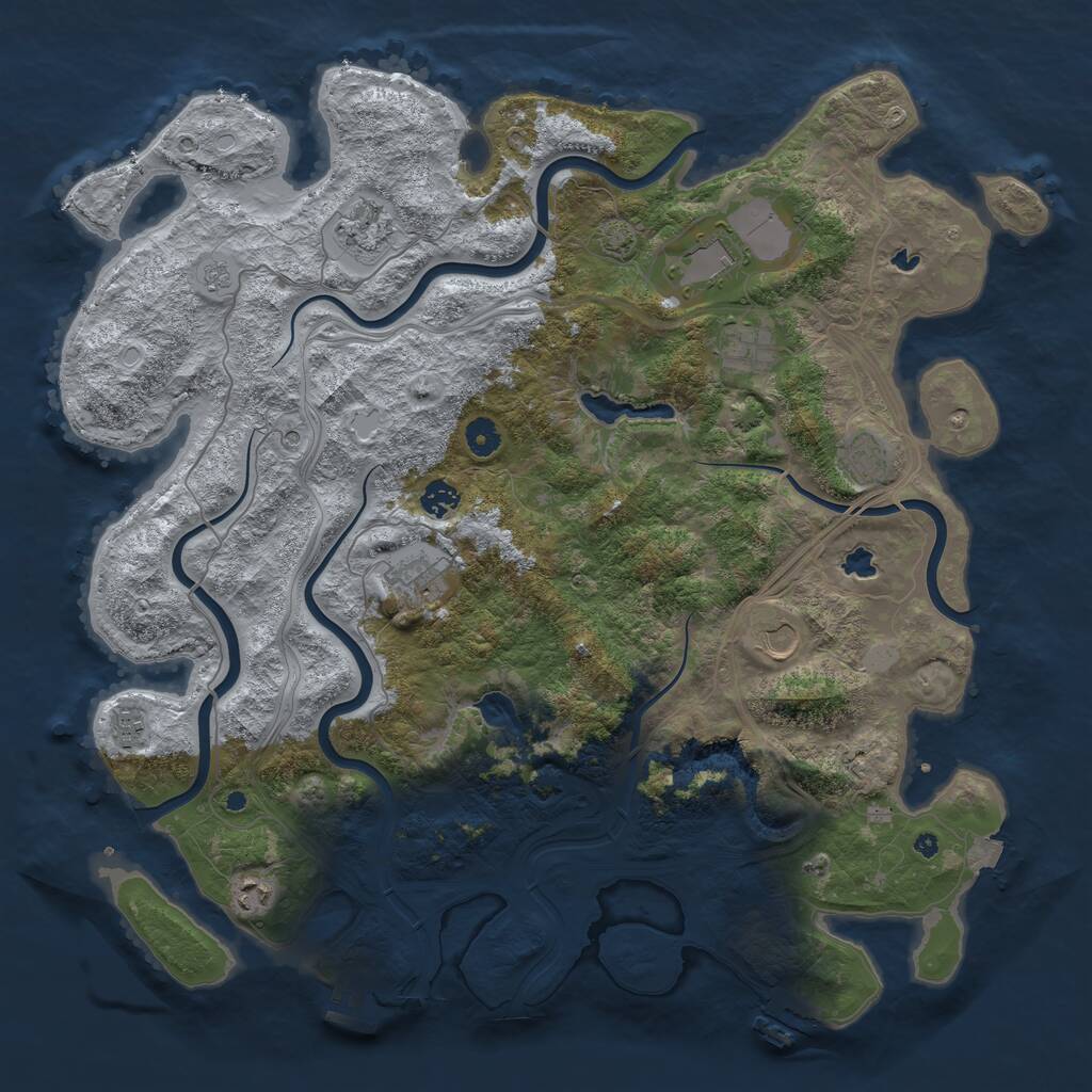 Rust Map: Procedural Map, Size: 4500, Seed: 2087548, 15 Monuments