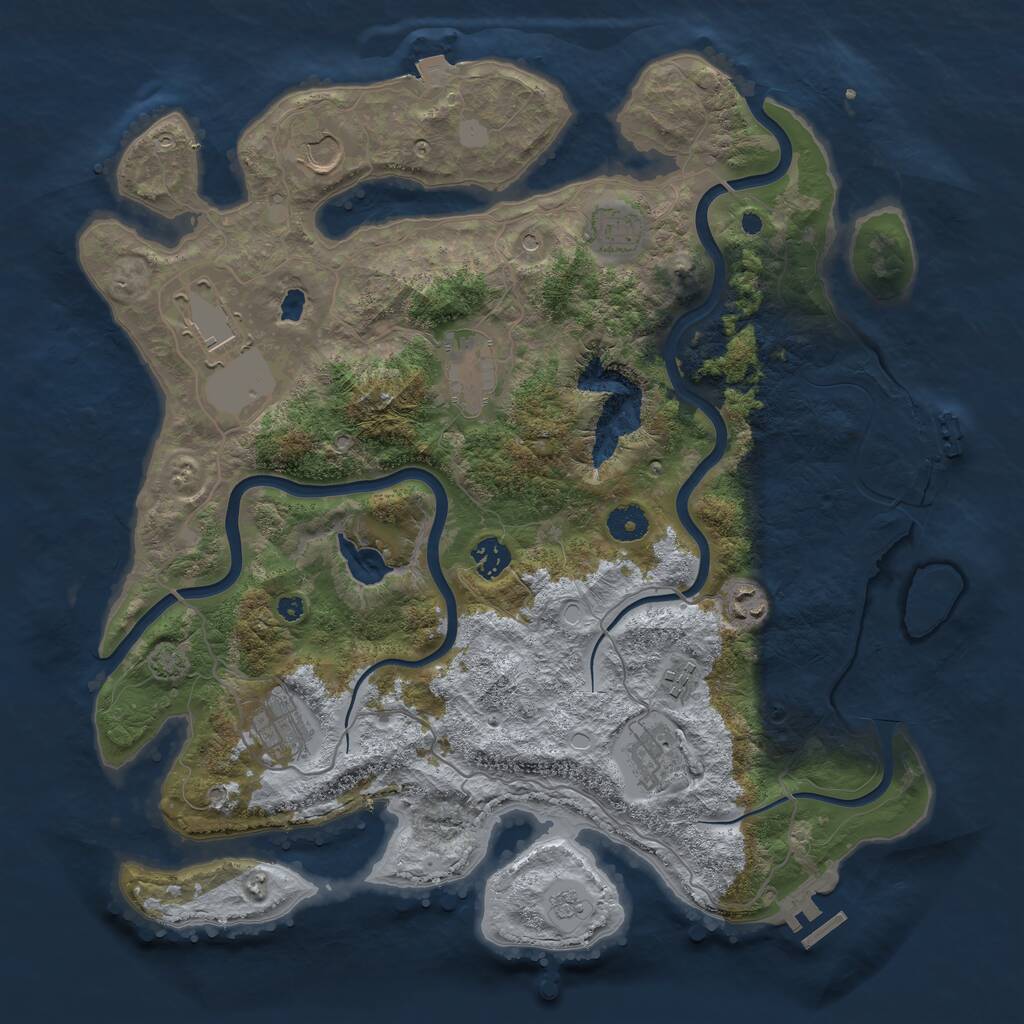 Rust Map: Procedural Map, Size: 4000, Seed: 412747266, 15 Monuments