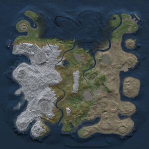 Thumbnail Rust Map: Procedural Map, Size: 3700, Seed: 2137163497, 15 Monuments