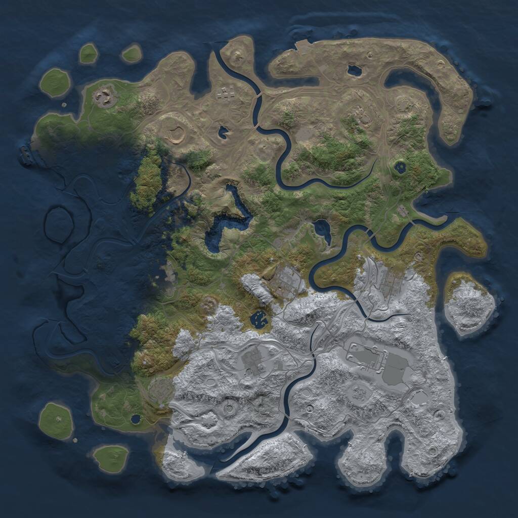 Rust Map: Procedural Map, Size: 4500, Seed: 8546521, 16 Monuments