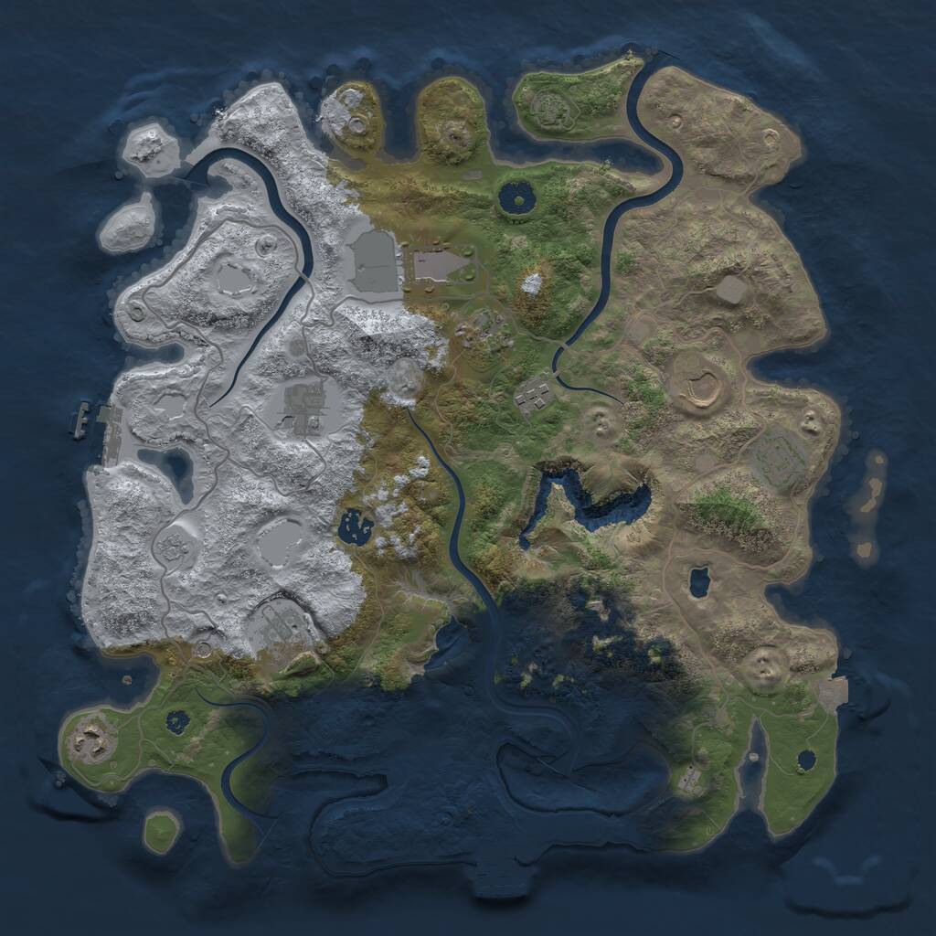 Rust Map: Procedural Map, Size: 4000, Seed: 1173134687, 15 Monuments