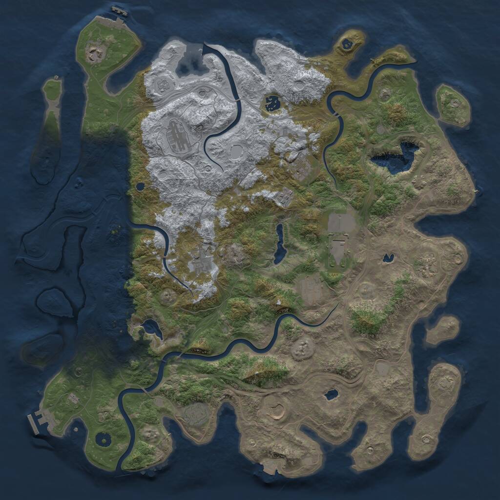 Rust Map: Procedural Map, Size: 4800, Seed: 1669569019, 17 Monuments