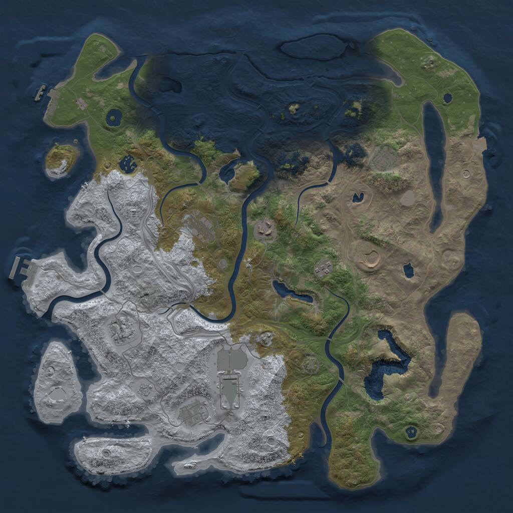Rust Map: Procedural Map, Size: 4500, Seed: 972921983, 15 Monuments