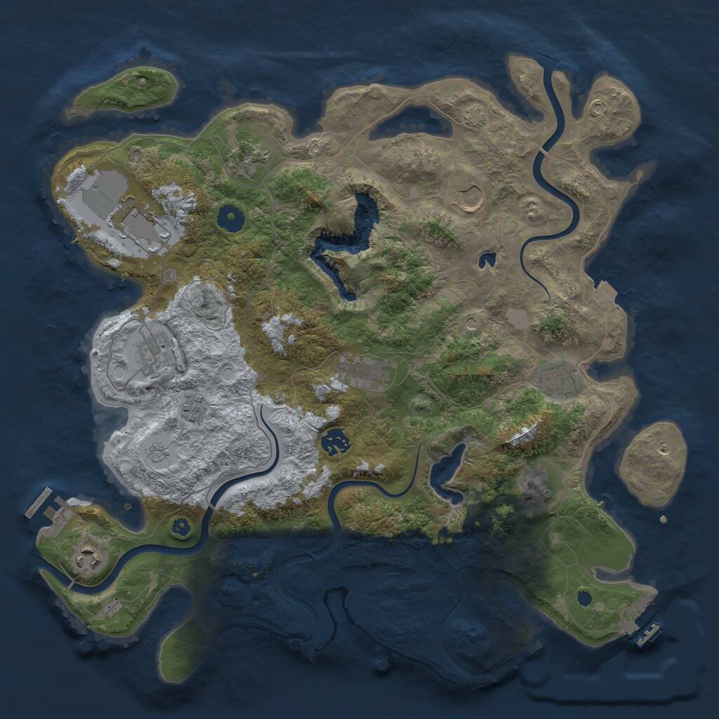 Rust Map: Procedural Map, Size: 4000, Seed: 1210209967, 16 Monuments