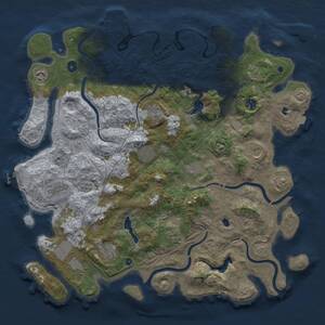 Thumbnail Rust Map: Procedural Map, Size: 4500, Seed: 439457375, 17 Monuments