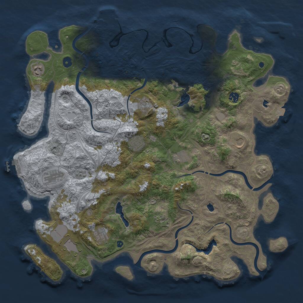 Rust Map: Procedural Map, Size: 4500, Seed: 439457375, 17 Monuments