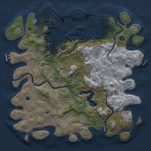 Thumbnail Rust Map: Procedural Map, Size: 4500, Seed: 463148431, 17 Monuments