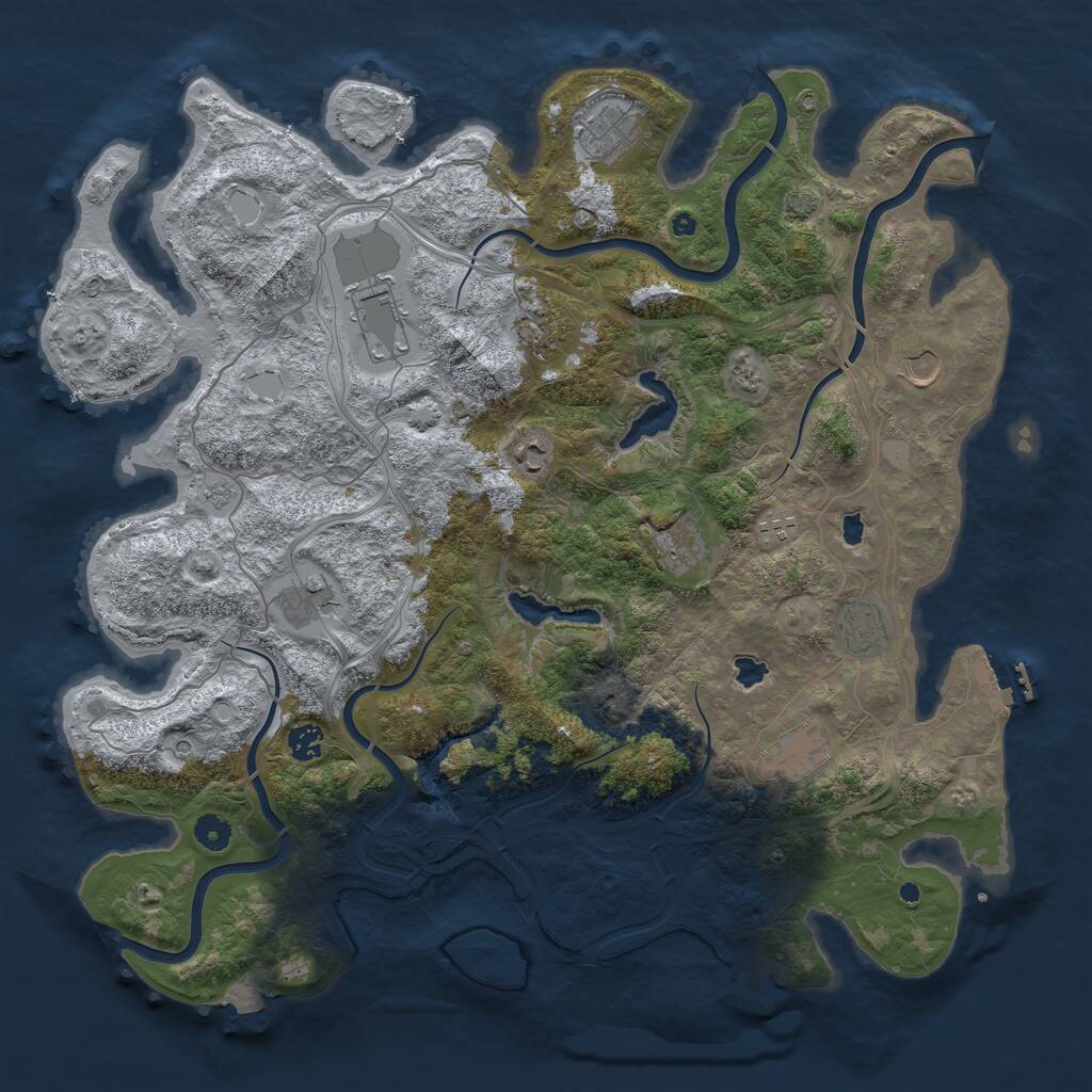 Rust Map: Procedural Map, Size: 4500, Seed: 49807645, 17 Monuments