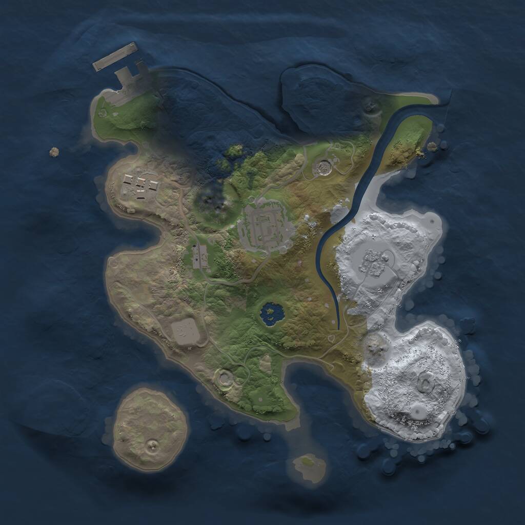 Rust Map: Procedural Map, Size: 2250, Seed: 1452757607, 6 Monuments