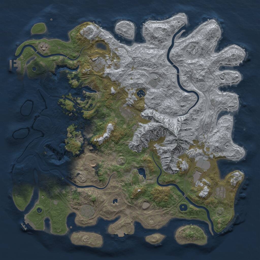 Rust Map: Procedural Map, Size: 5000, Seed: 559142387, 17 Monuments
