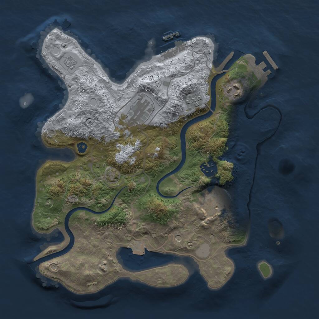 Rust Map: Procedural Map, Size: 3000, Seed: 49652, 11 Monuments