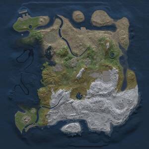 Thumbnail Rust Map: Procedural Map, Size: 3500, Seed: 726915763, 14 Monuments