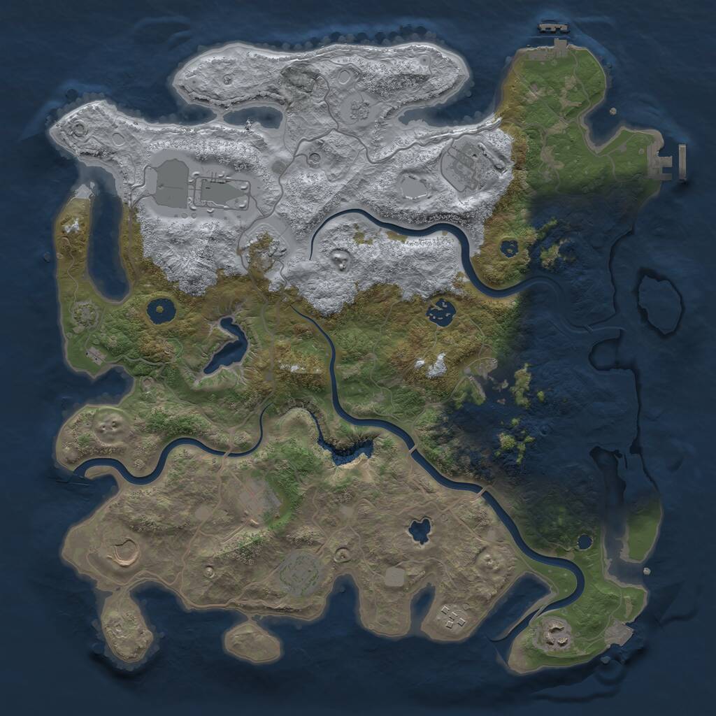 Rust Map: Procedural Map, Size: 4000, Seed: 202606052, 16 Monuments