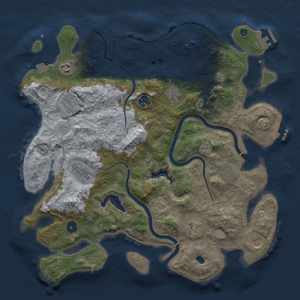 Rust Map: Procedural Map, Size: 4000, Seed: 37689, 15 Monuments