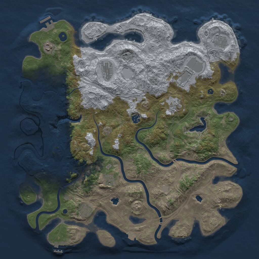 Rust Map: Procedural Map, Size: 4500, Seed: 7821036, 15 Monuments