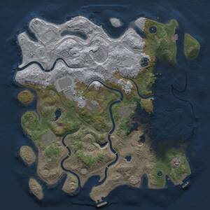 Thumbnail Rust Map: Procedural Map, Size: 4250, Seed: 2032380776, 15 Monuments