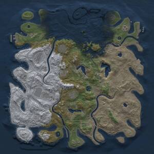 Thumbnail Rust Map: Procedural Map, Size: 4500, Seed: 1640176658, 16 Monuments