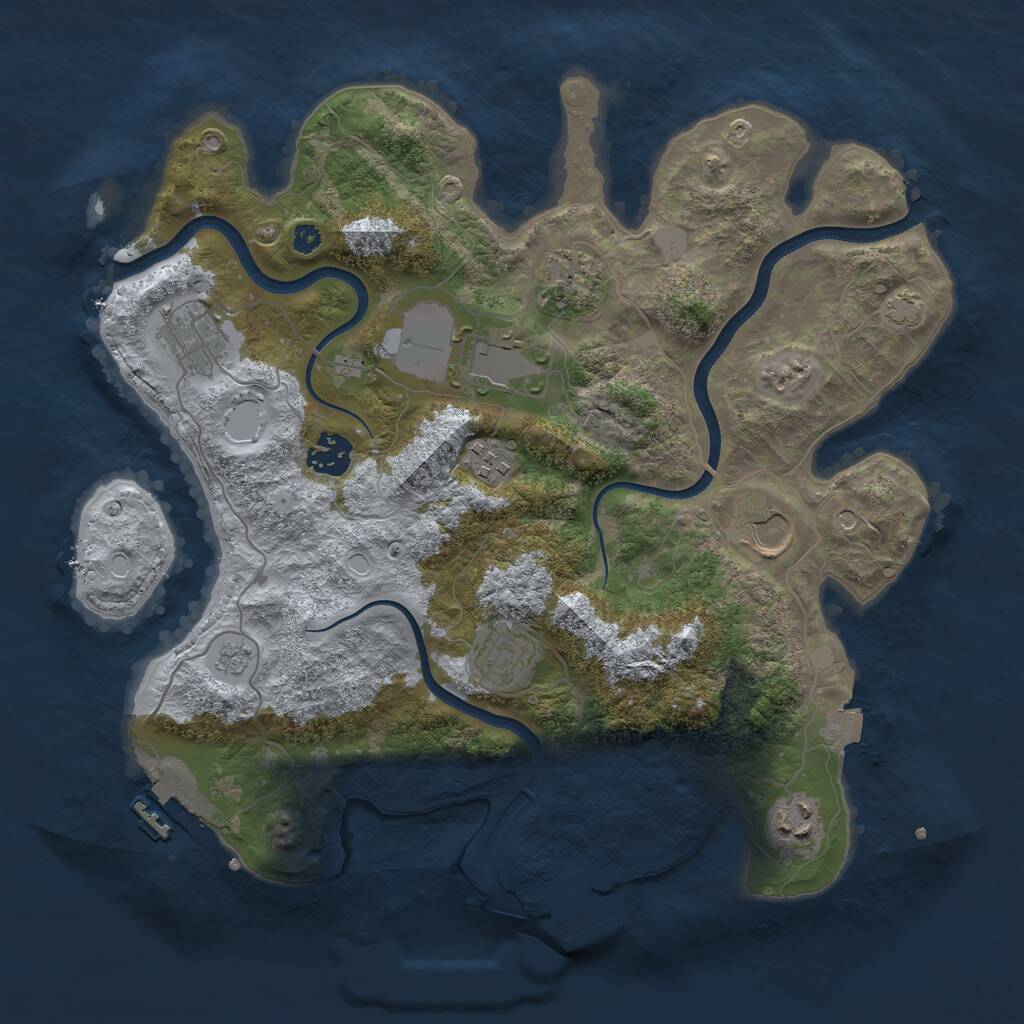 Rust Map: Procedural Map, Size: 3500, Seed: 975185612, 14 Monuments