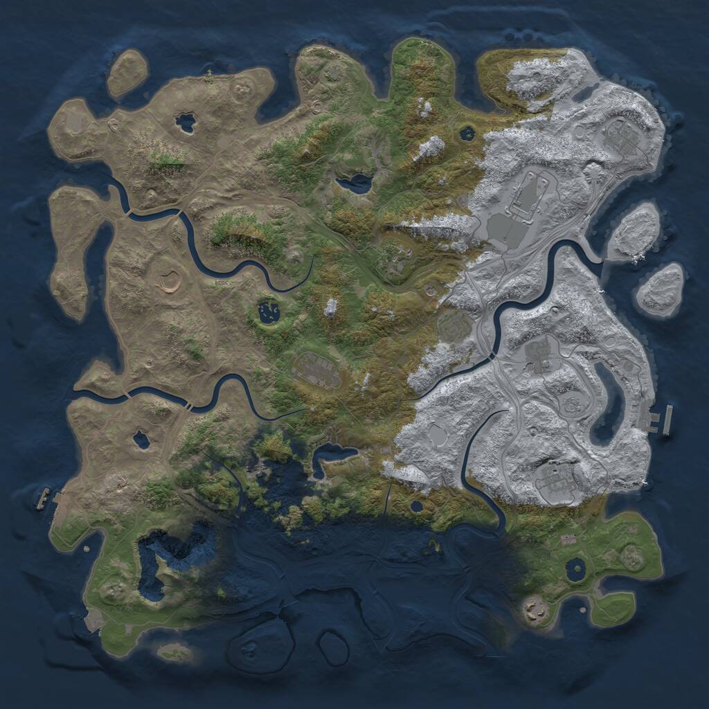 Rust Map: Procedural Map, Size: 4800, Seed: 578733447, 17 Monuments