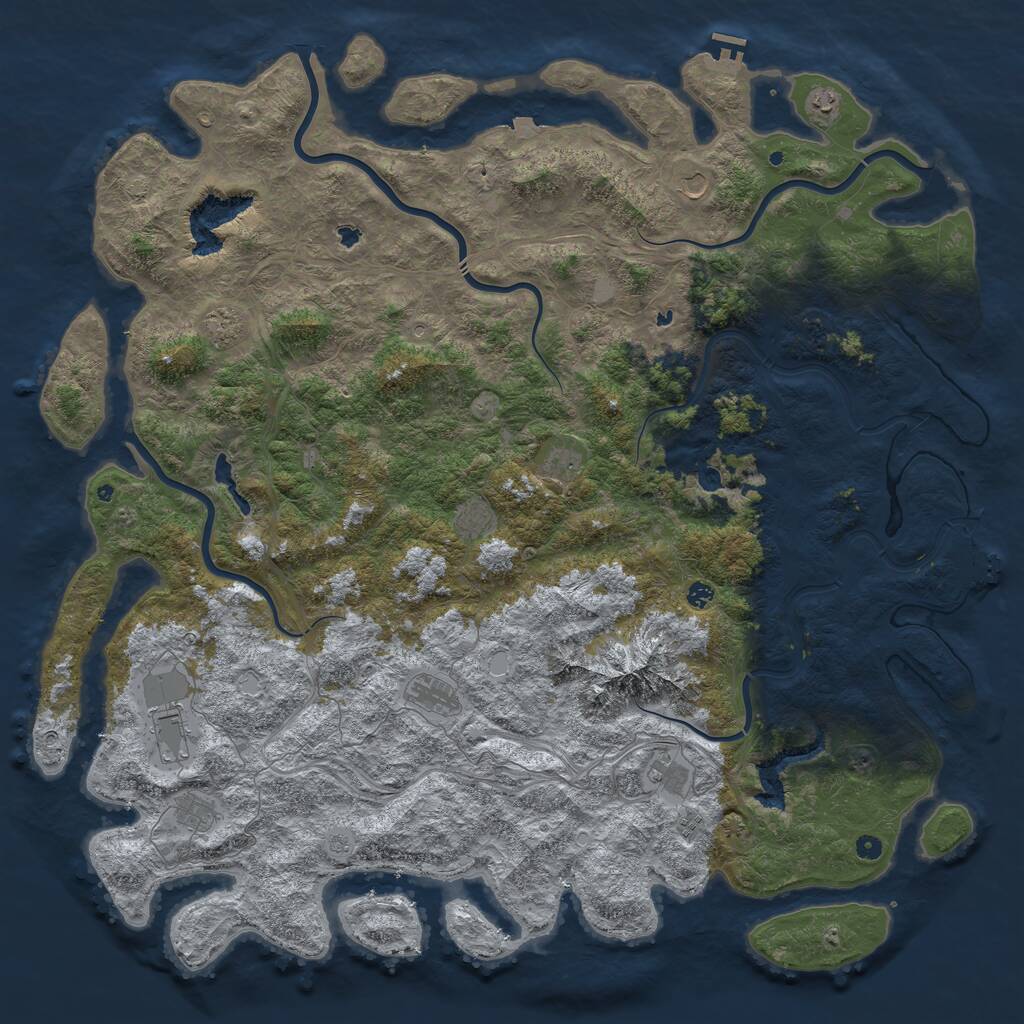Rust Map: Procedural Map, Size: 6000, Seed: 1821703245, 17 Monuments