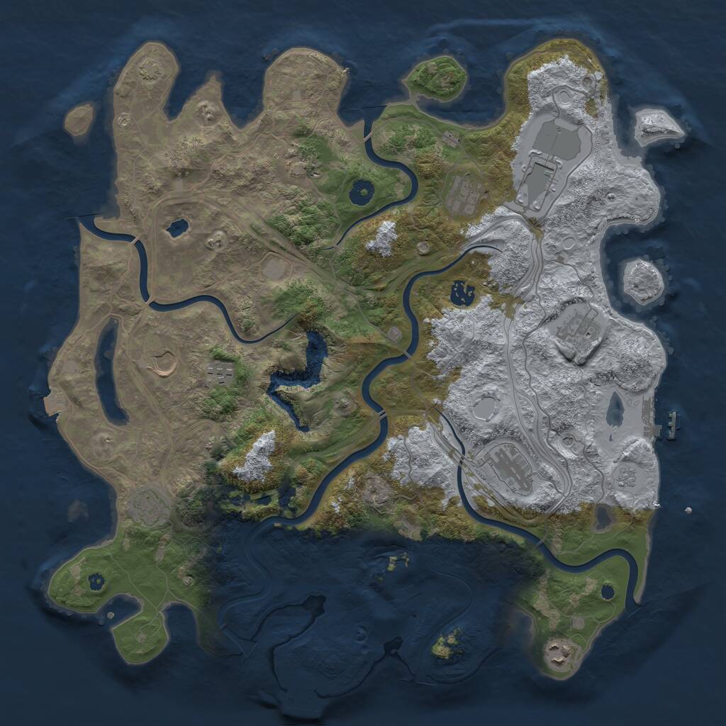 Rust Map: Procedural Map, Size: 4300, Seed: 860270550, 16 Monuments