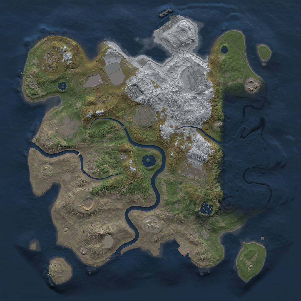 Rust Map: Procedural Map, Size: 3500, Seed: 187702972, 15 Monuments