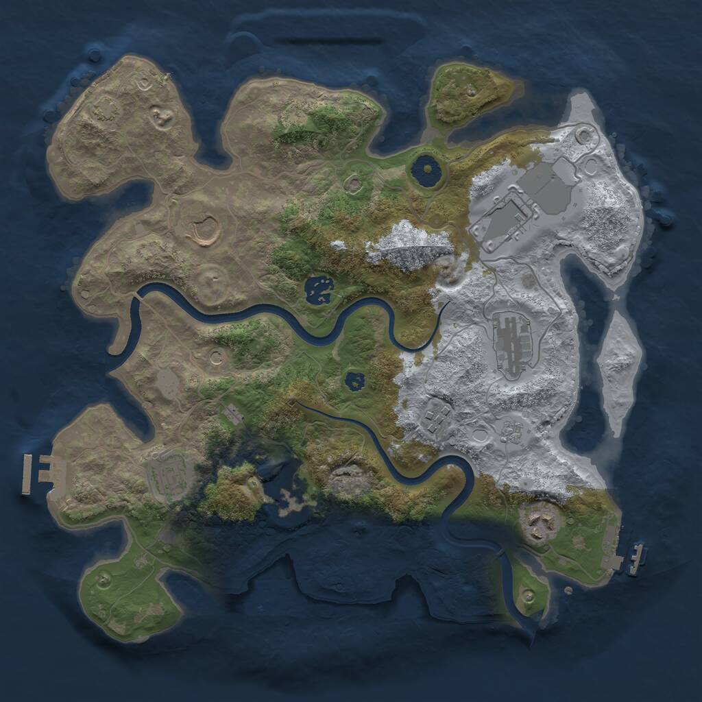 Rust Map: Procedural Map, Size: 3508, Seed: 3592741, 14 Monuments