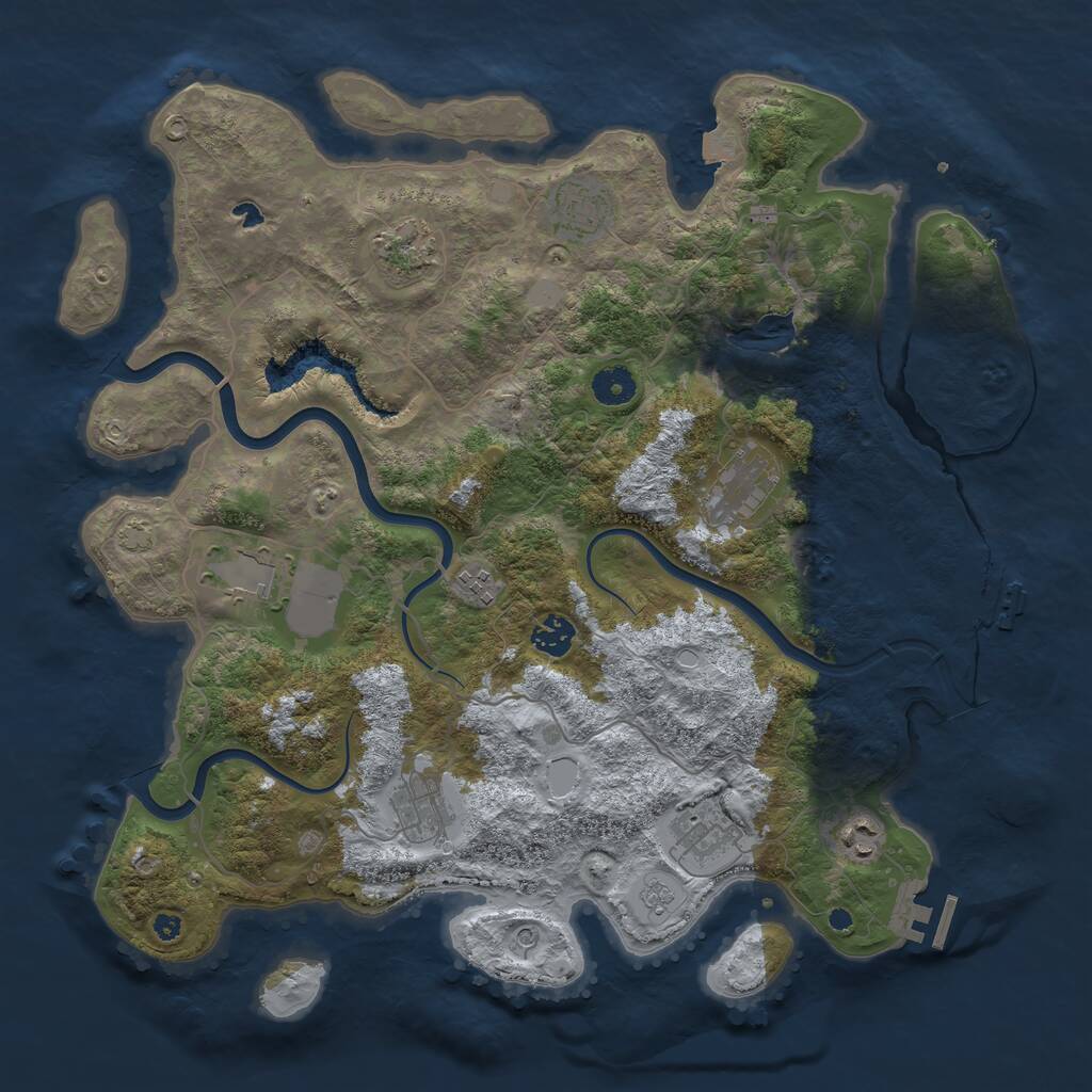 Rust Map: Procedural Map, Size: 4000, Seed: 895557308, 15 Monuments