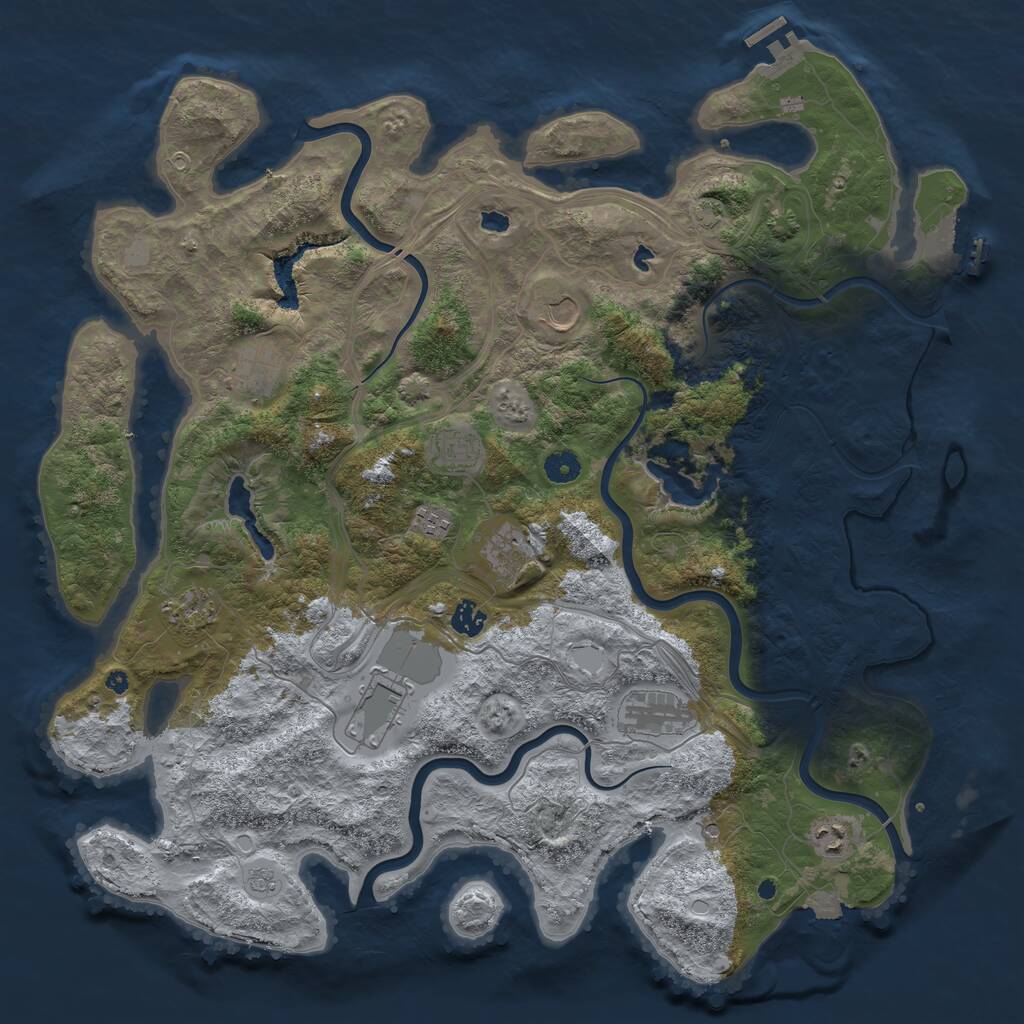 Rust Map: Procedural Map, Size: 4500, Seed: 73298, 16 Monuments