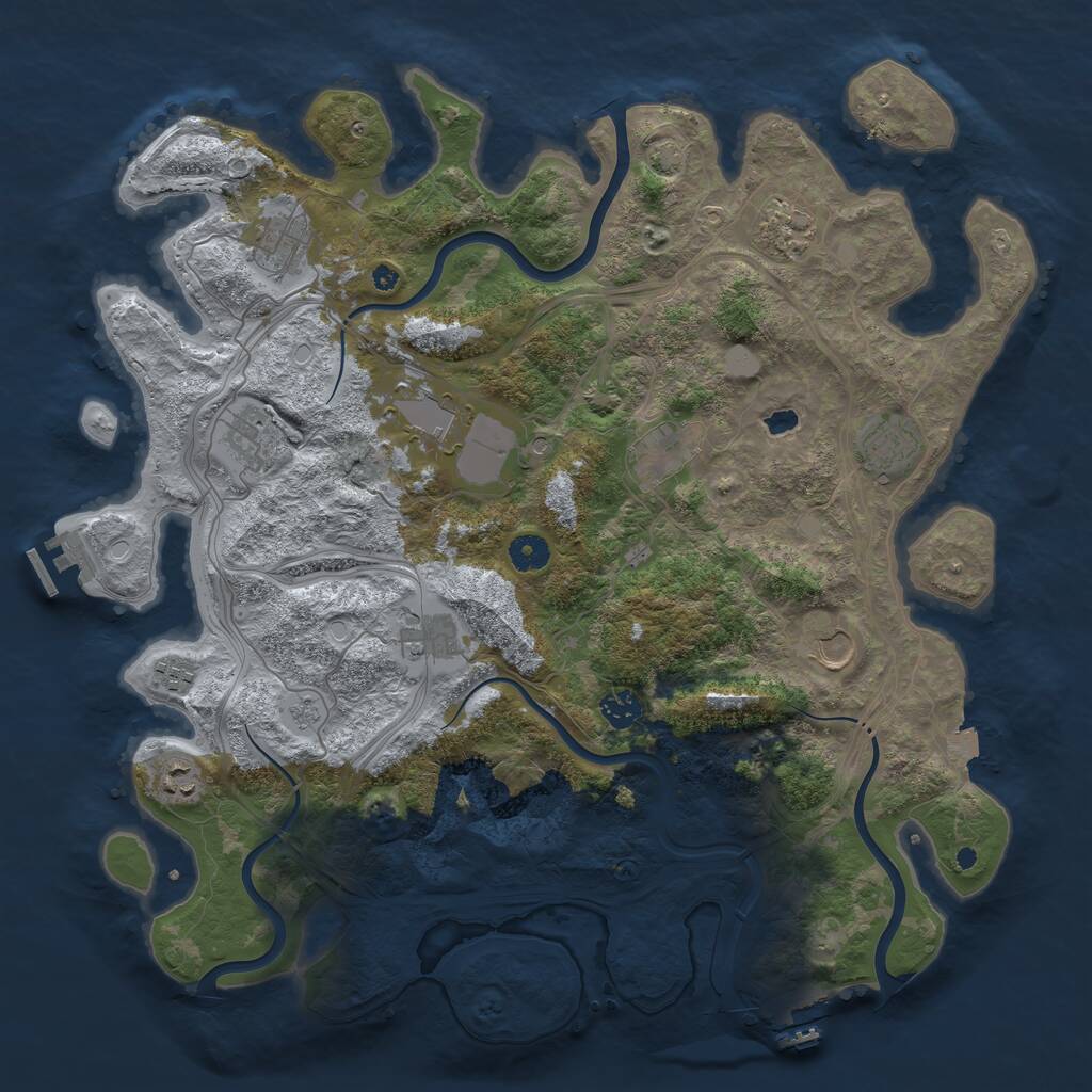 Rust Map: Procedural Map, Size: 4250, Seed: 1289664417, 17 Monuments