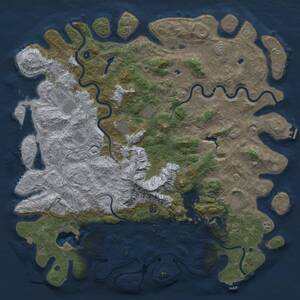 Thumbnail Rust Map: Procedural Map, Size: 6000, Seed: 1195338676, 17 Monuments