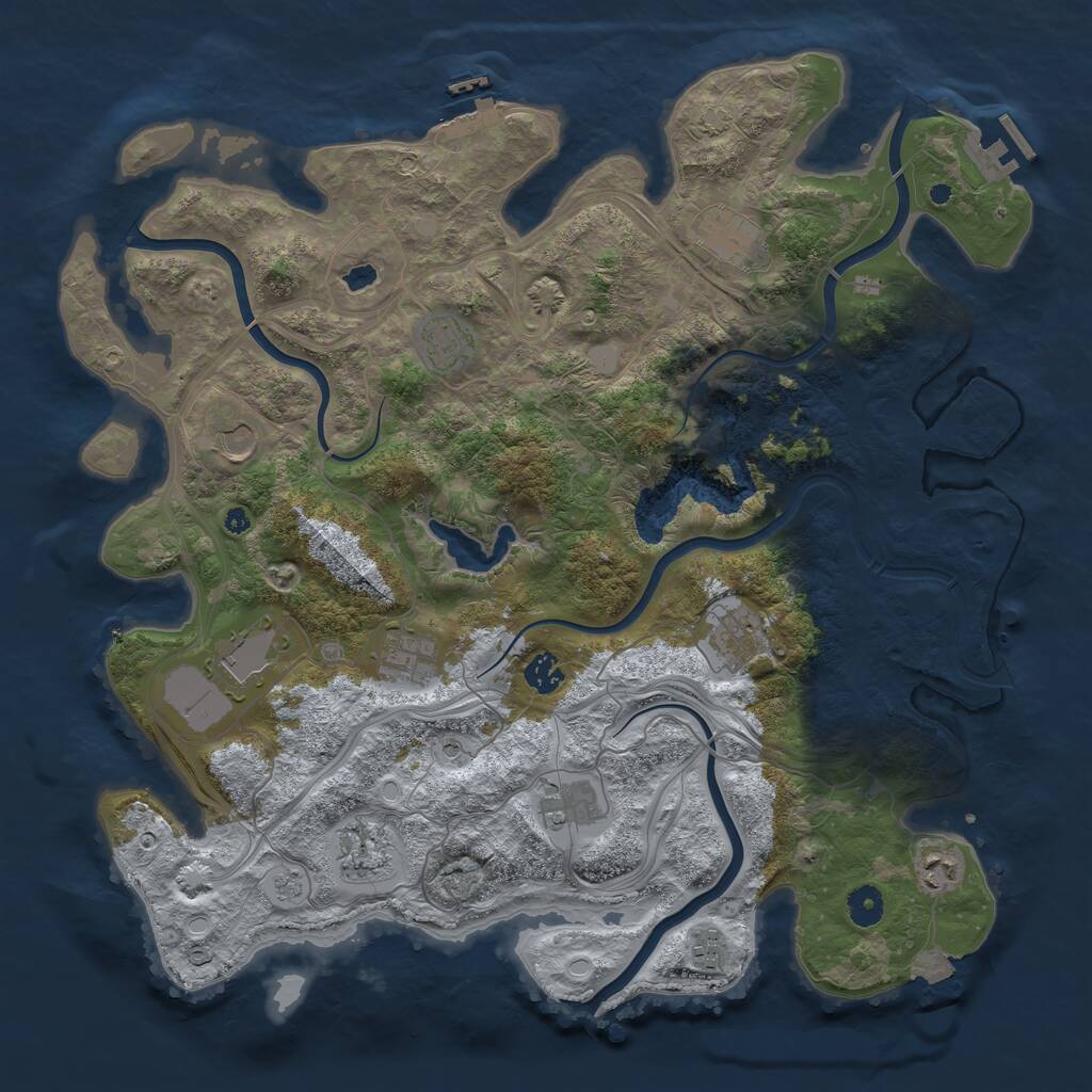 Rust Map: Procedural Map, Size: 4250, Seed: 1343137681, 17 Monuments