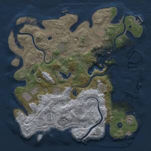 Thumbnail Rust Map: Procedural Map, Size: 4250, Seed: 1343137681, 17 Monuments