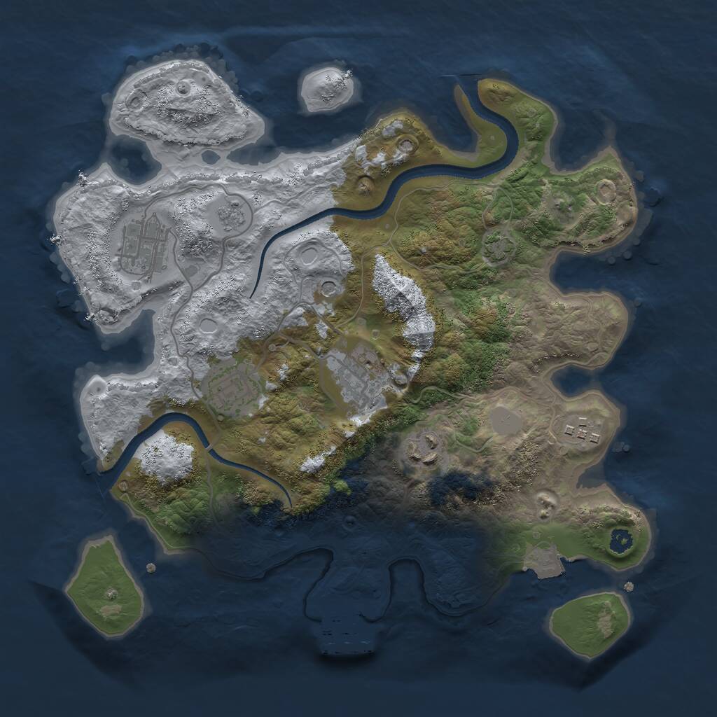 Rust Map: Procedural Map, Size: 3000, Seed: 17885158, 10 Monuments