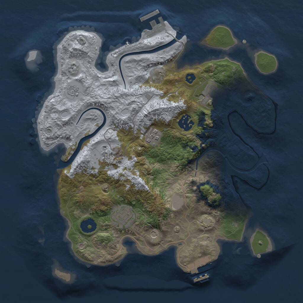 Rust Map: Procedural Map, Size: 3000, Seed: 123546, 11 Monuments