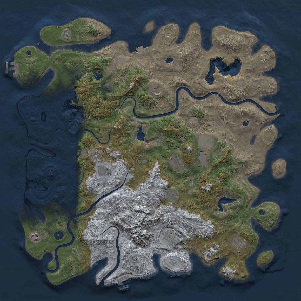 Rust Map: Procedural Map, Size: 5000, Seed: 703596067, 16 Monuments