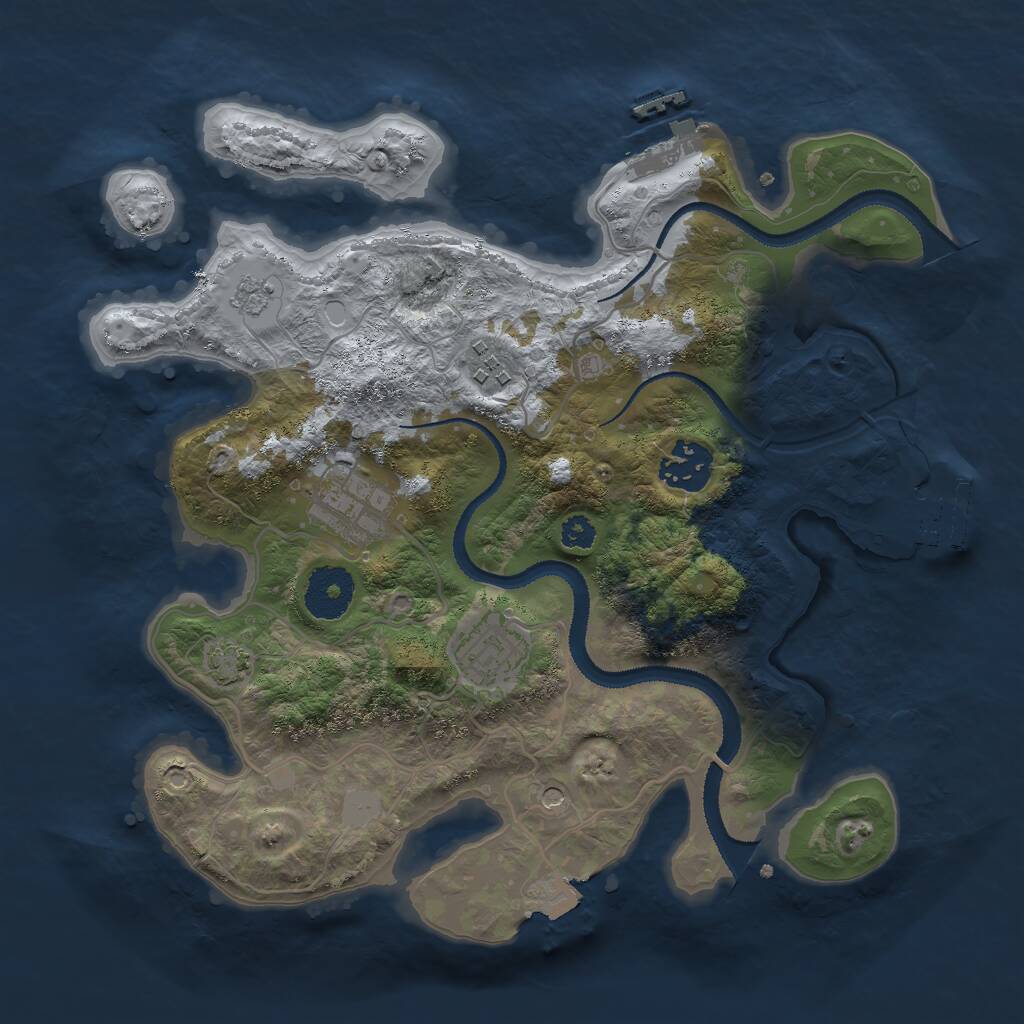 Rust Map: Procedural Map, Size: 3000, Seed: 2178236, 10 Monuments