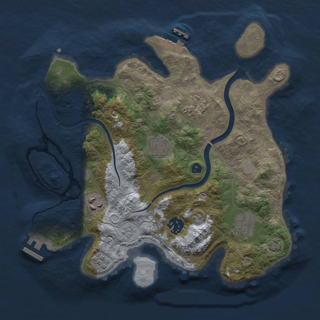 Rust Map: Procedural Map, Size: 3000, Seed: 414224318, 12 Monuments