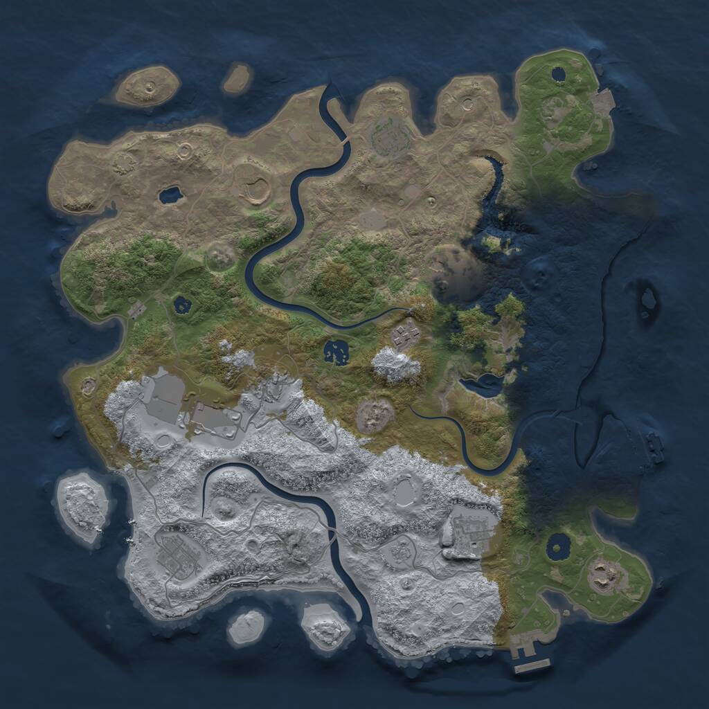 Rust Map: Procedural Map, Size: 4000, Seed: 5690312, 16 Monuments