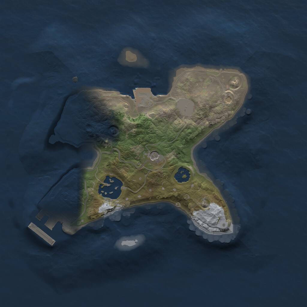 Rust Map: Procedural Map, Size: 2000, Seed: 1553224067, 4 Monuments