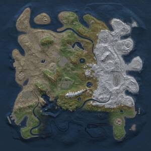 Thumbnail Rust Map: Procedural Map, Size: 4000, Seed: 719208150, 14 Monuments