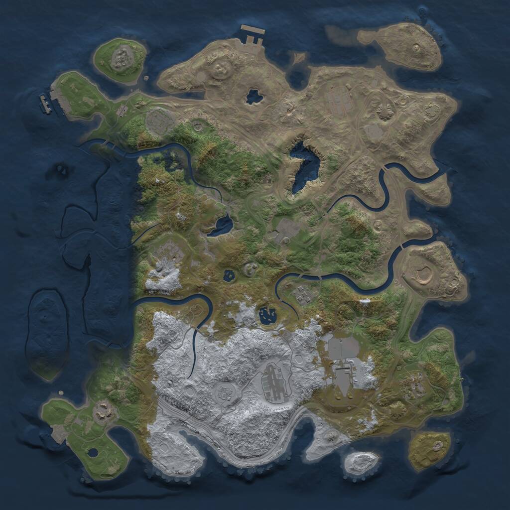 Rust Map: Procedural Map, Size: 4250, Seed: 451889, 17 Monuments