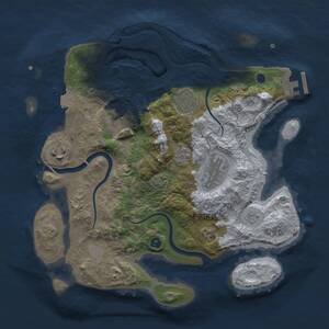 Thumbnail Rust Map: Procedural Map, Size: 3000, Seed: 32650, 10 Monuments