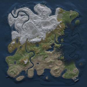 Thumbnail Rust Map: Procedural Map, Size: 4000, Seed: 1932245139, 14 Monuments