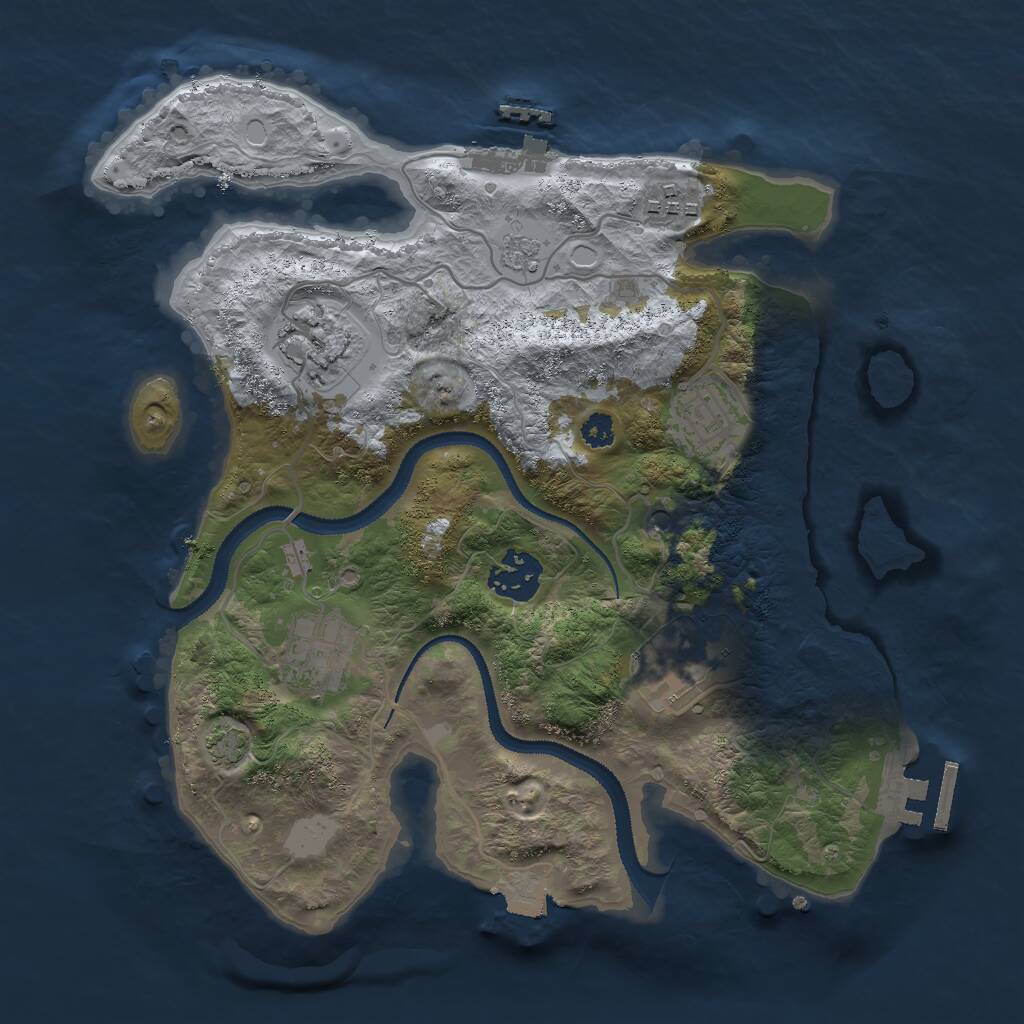 Rust Map: Procedural Map, Size: 3000, Seed: 13458, 12 Monuments