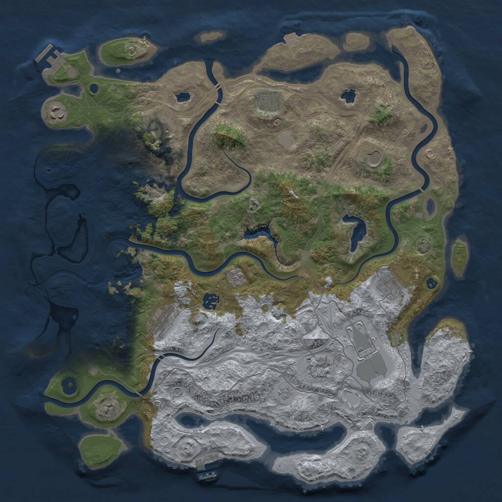 Rust Map: Procedural Map, Size: 4500, Seed: 473831323, 16 Monuments