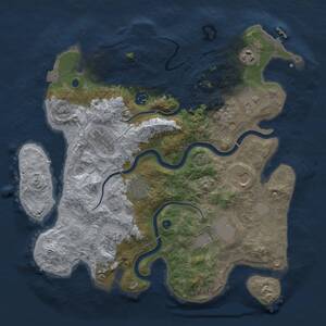 Thumbnail Rust Map: Procedural Map, Size: 3600, Seed: 1491198585, 15 Monuments